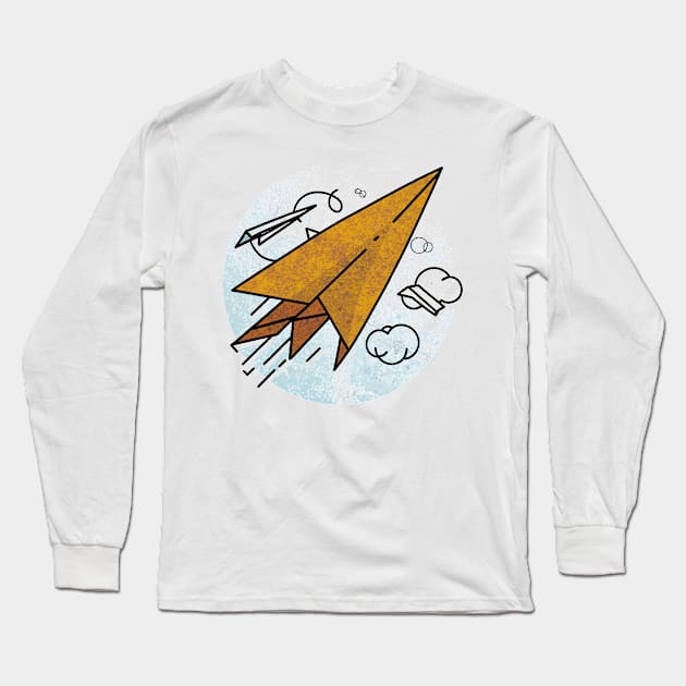 Flight of the Paper Plane, Yellowcard Long Sleeve T-Shirt by SimpliPrinter